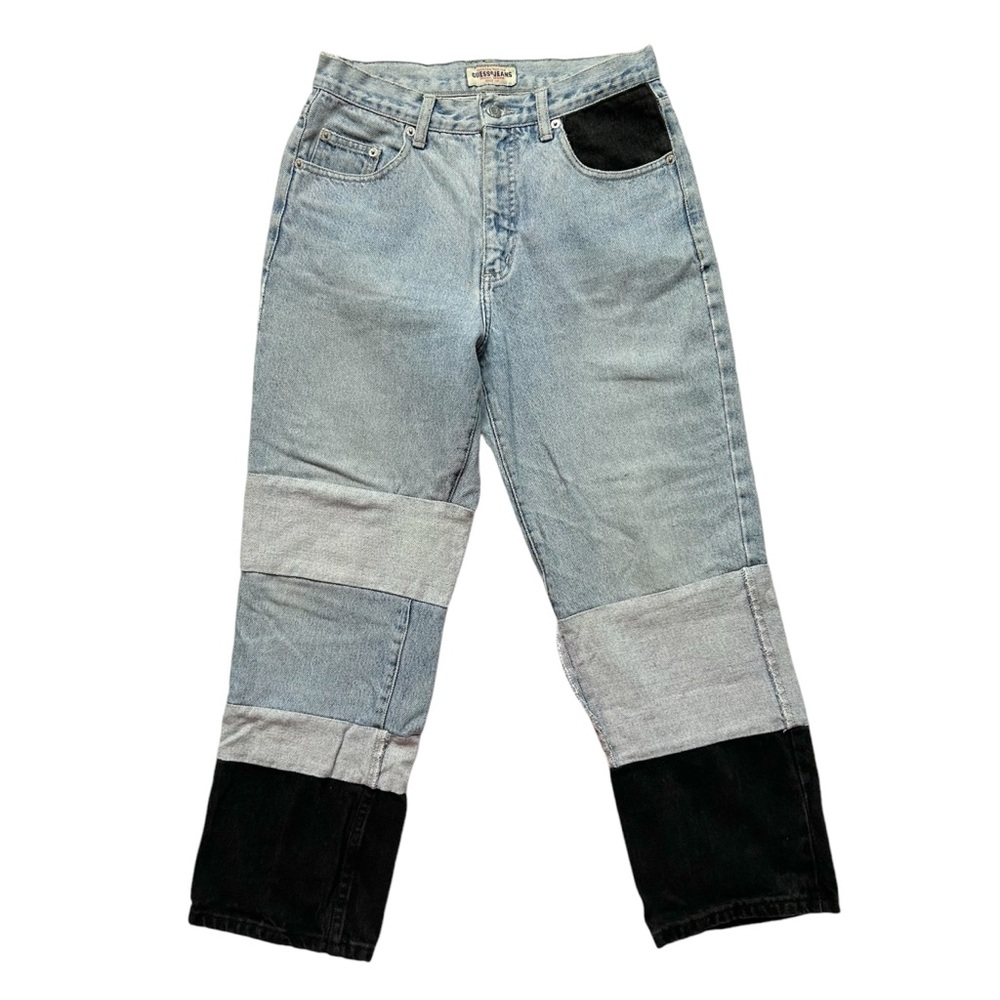 Vintage 90s Guess 29x26 Jeans x Ice Cream Soup Collab Reworked Denim - Picture 2 of 10